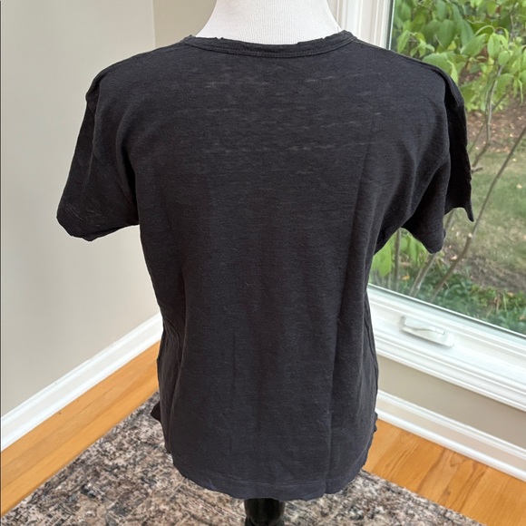 Zadig & Voltaire | Charcoal Gray linen “Rock and Roll”Tee, Sz L - Picture 2 of 4